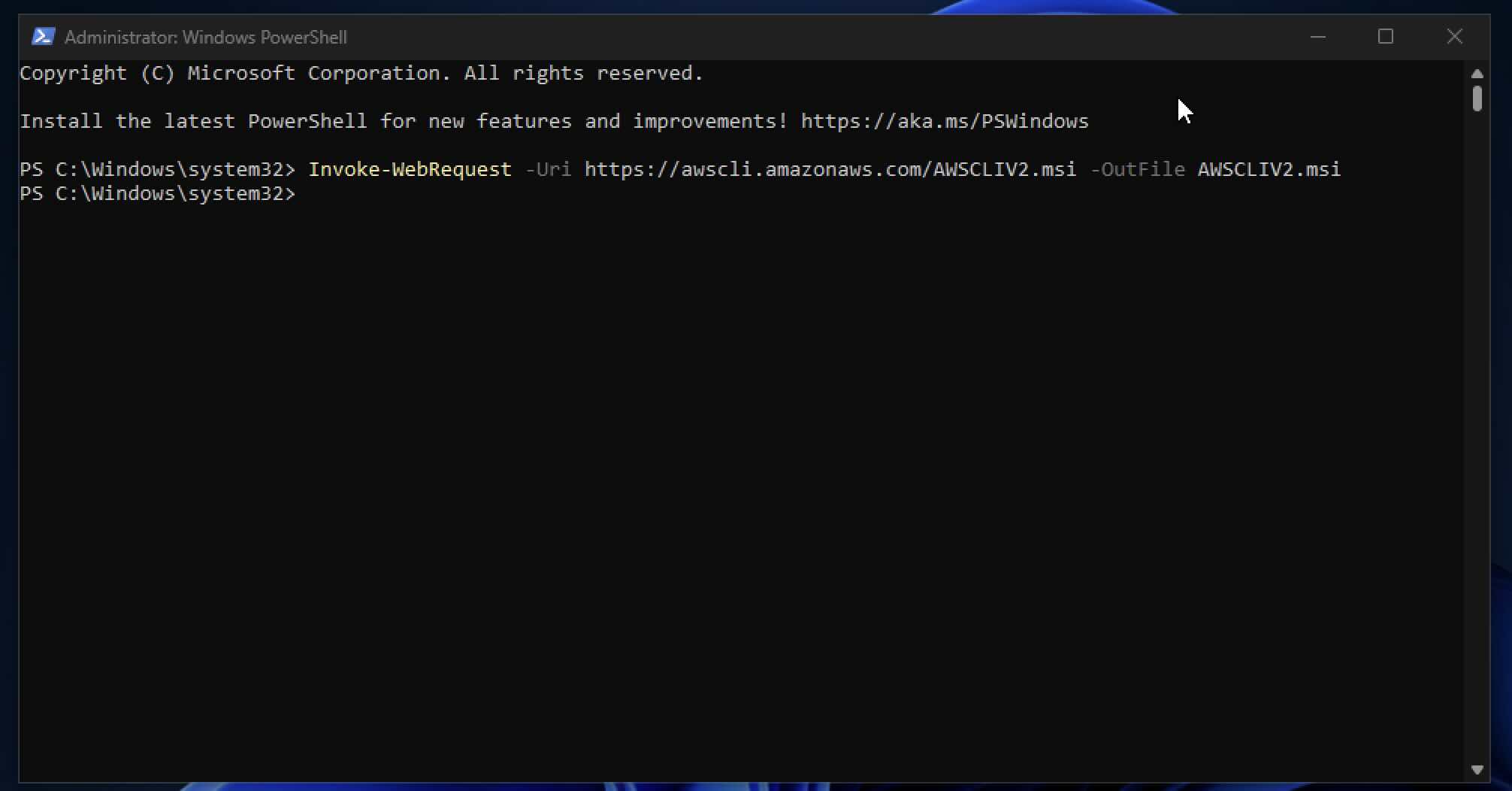 How to install AWS CLI 2 on Windows 11 using PowerShell Code2care